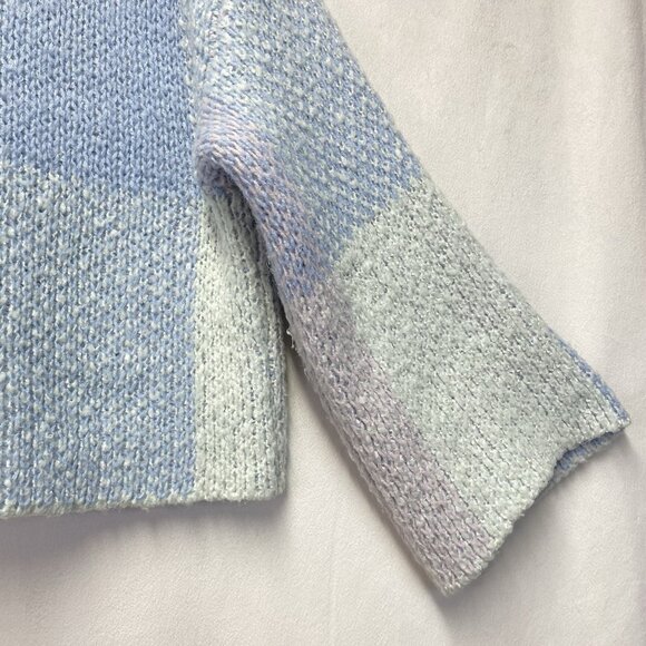 Jessica Simpson Knit Pastel Color-block Oversized Cropped Sweater Women XS Blue - Picture 16 of 16